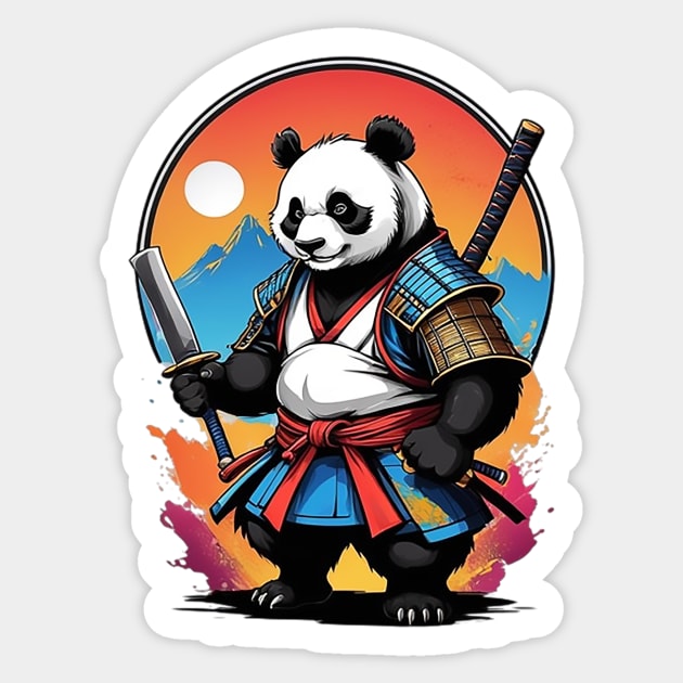 Panda Samurai Sticker by likbatonboot